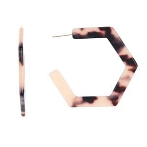Argento Vivo NWT 50mm Tortoise Geo Hex Earrings